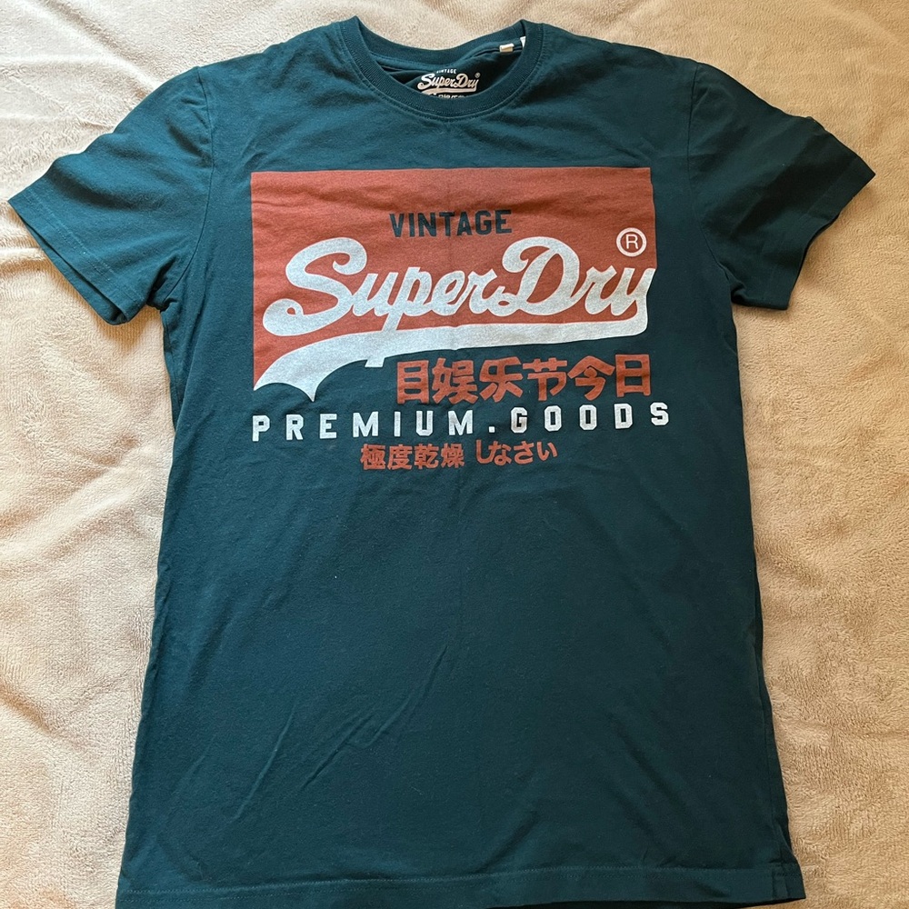 Vintage SuperDry Women’s Teal T-Shirt